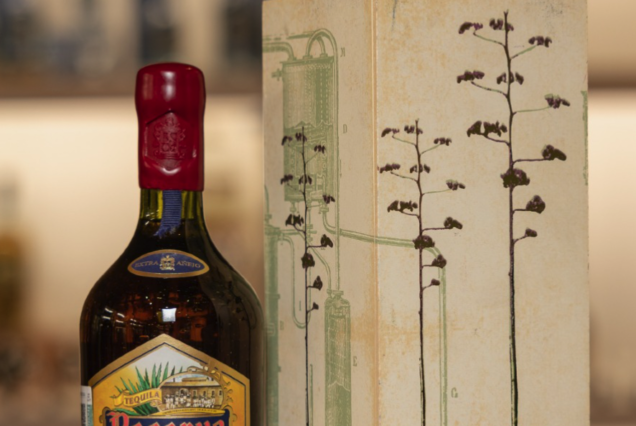 Jose Cuervo Reserva bottle with decorative agave stems — featured in tasting room on TQM’s luxury tour