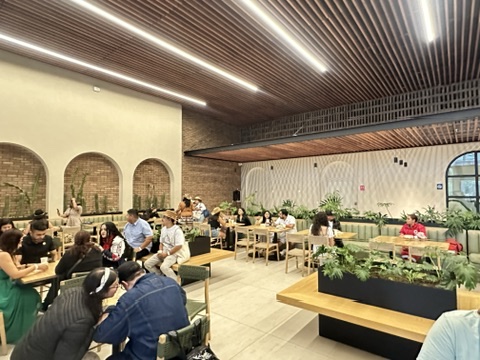 Guests enjoying the Jose Cuervo Express Premium Plus reception area in Tequila, Mexico.