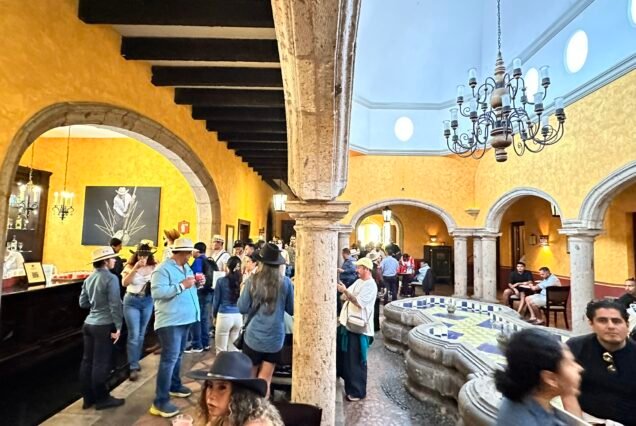 Interior arched hall at La Rojeña Distillery, part of the Jose Cuervo Express Premium Plus tequila tour in Tequila, Mexico.