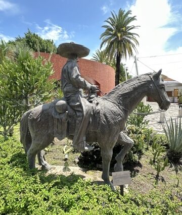 Fountain in the garden area of the Jose Cuervo Express Premium Plus experience in Tequila, Mexico.