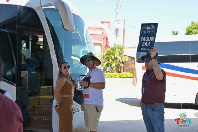 Boarding the Tequila Express Vagon Bar Shuttle