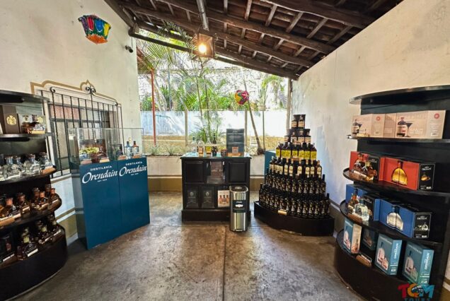 Orendain Tequila Distillery Tour gift shop featuring Orendain tequila bottles at the distillery in Jalisco