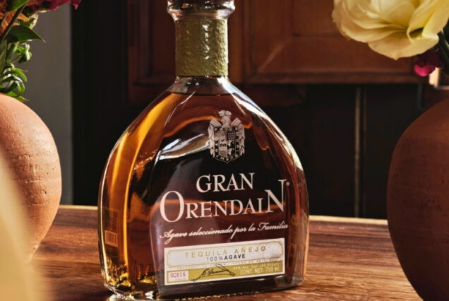 Orendain Tequila Distillery Tour featuring Gran Orendain añejo tequila bottle at the Orendain distillery in Jalisco